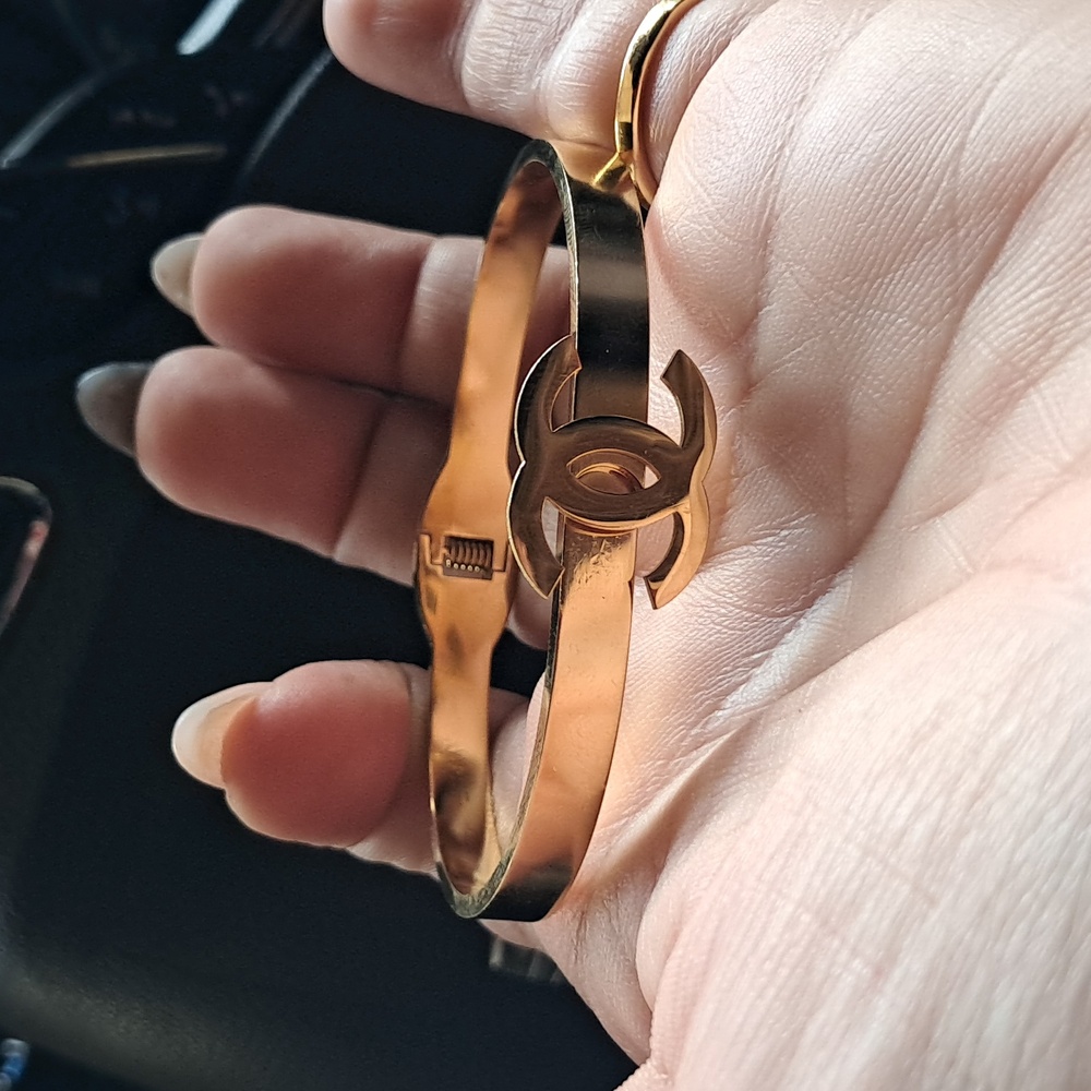 Gold Logo Bangle - Picture 2 of 4